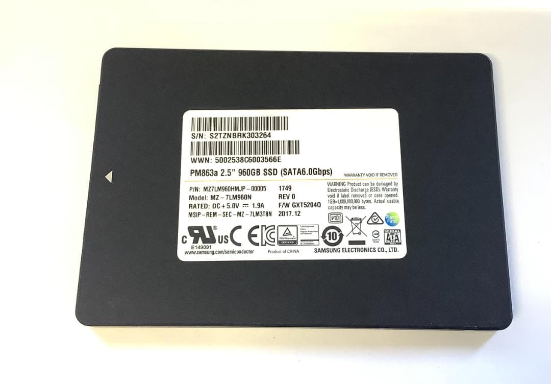 ②-WA393 SAMSUNG SATA 960GB SSD 2.5 1点
