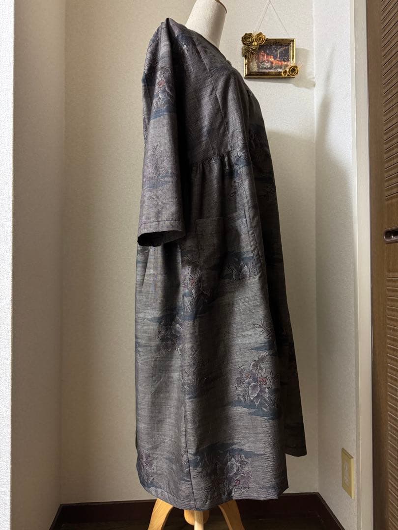 本場大島紬 羽織・ロングワンピース 泥染め 証紙