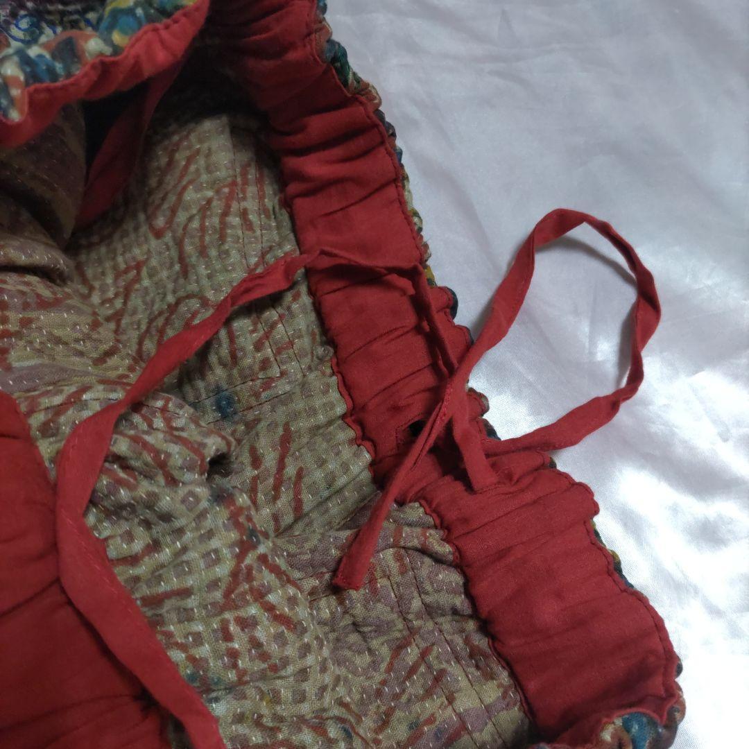 MALAIKA　バグルーグドゥリーパンツ　古布刺し子　赤系　新品未使用タグ付き