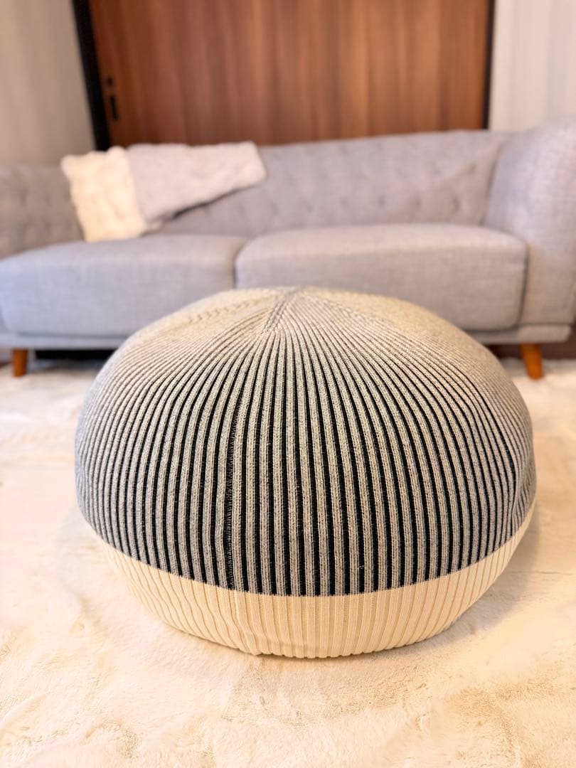 PUUF White×Black MIX ビーズクッション