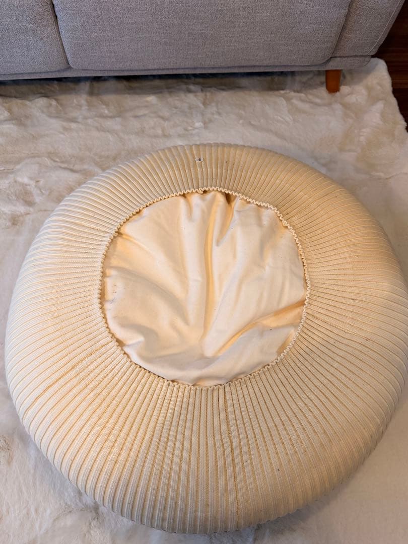 PUUF White×Black MIX ビーズクッション