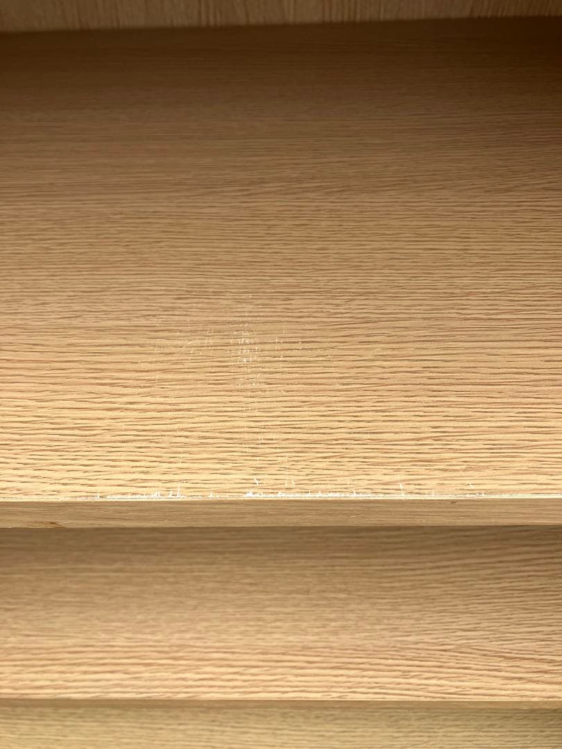 無印良品 キャビネット ガラス扉 観音開き 天然木 オーク材 食器棚 廃盤