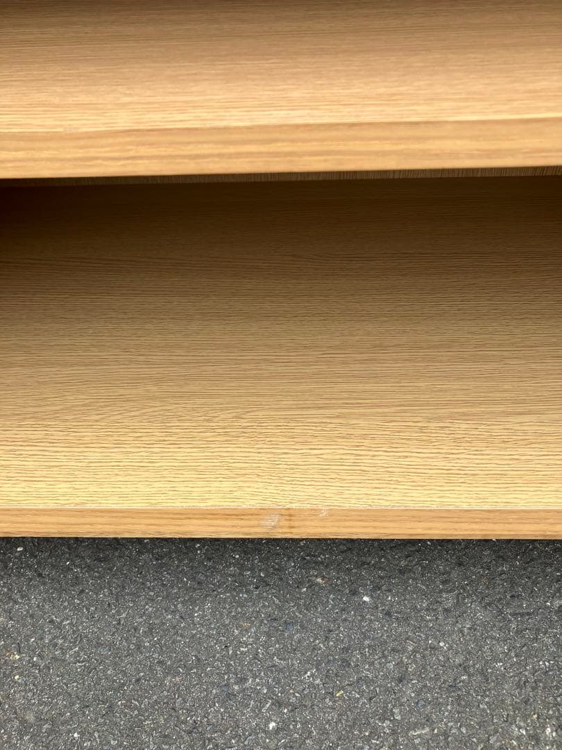 無印良品 キャビネット ガラス扉 観音開き 天然木 オーク材 食器棚 廃盤