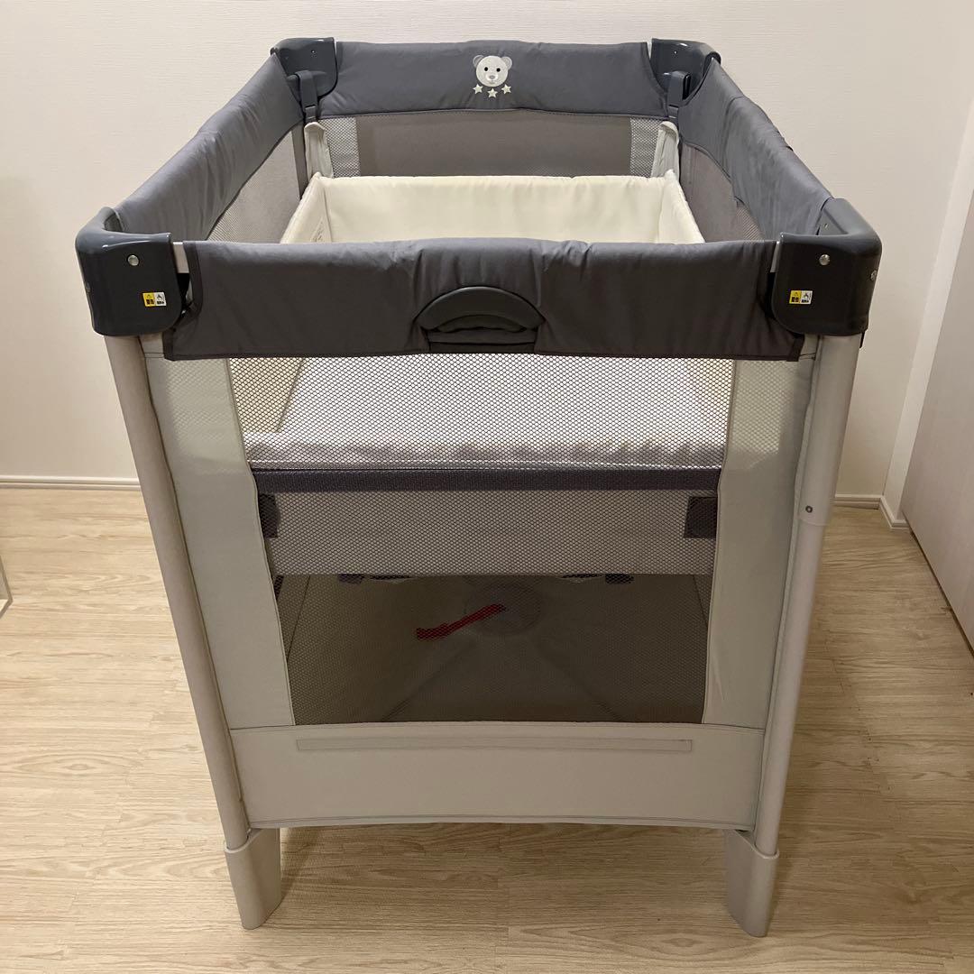 Aprica ココネルエアーAB ベビーベッド 折りたたみ グレーベア