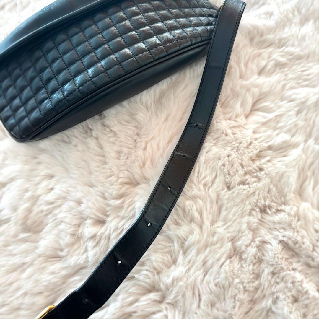 極美品✨CELINE セリーヌ　ブラック オールレザー ショルダーボディバッグ