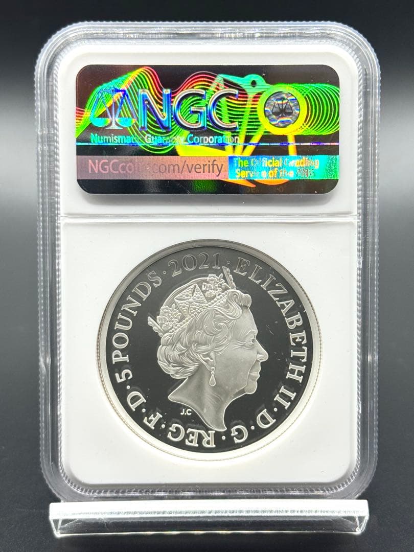美しき ゴチッククラウン シールド 2021年 2オンス 銀貨 PF70UC