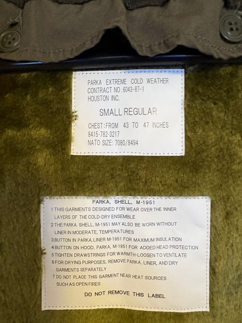 WAIPER/HOUSTON 米軍 M-51パーカ/リアルファーフードのセット