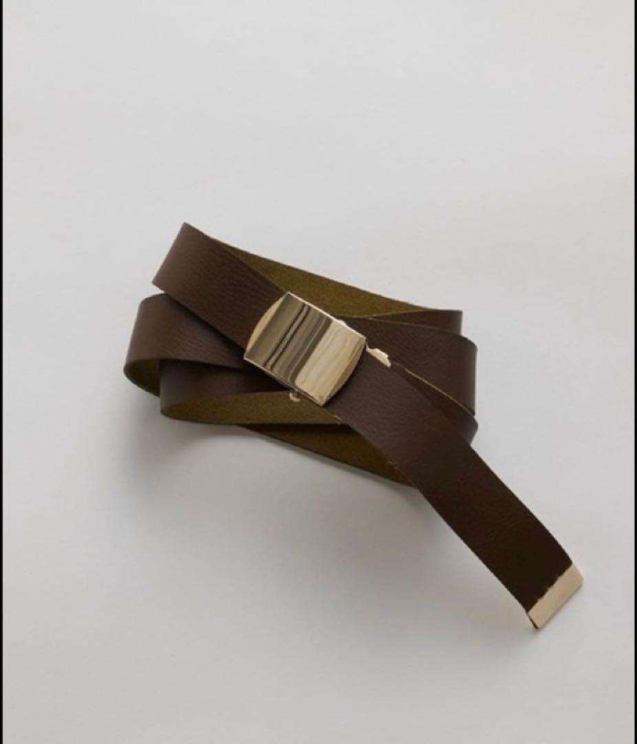 新品未使用　ウィムガゼット　レザーガチャベルト　ダークブラウン