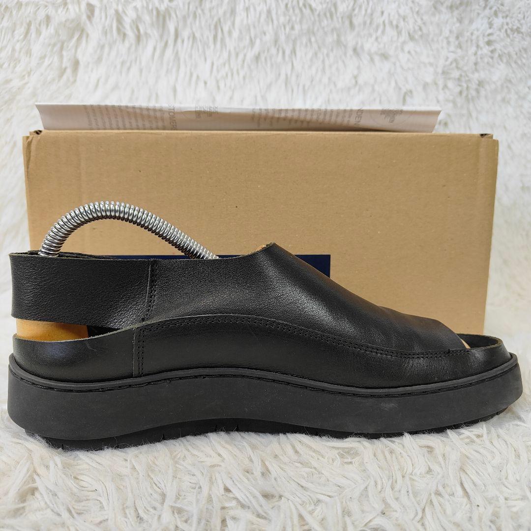 良品　trippen　sound black 40　26cm レザーサンダル