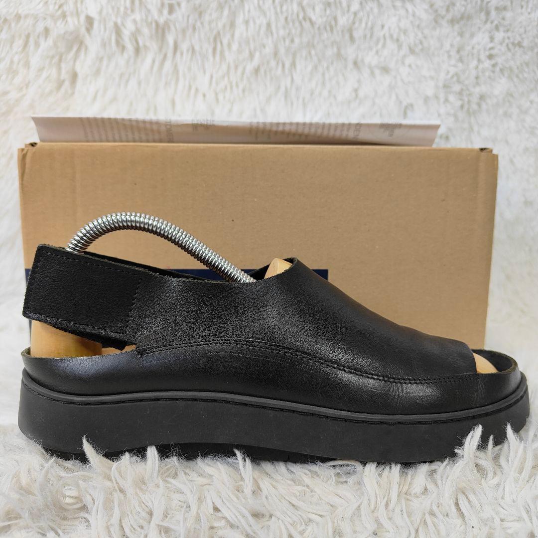 良品　trippen　sound black 40　26cm レザーサンダル