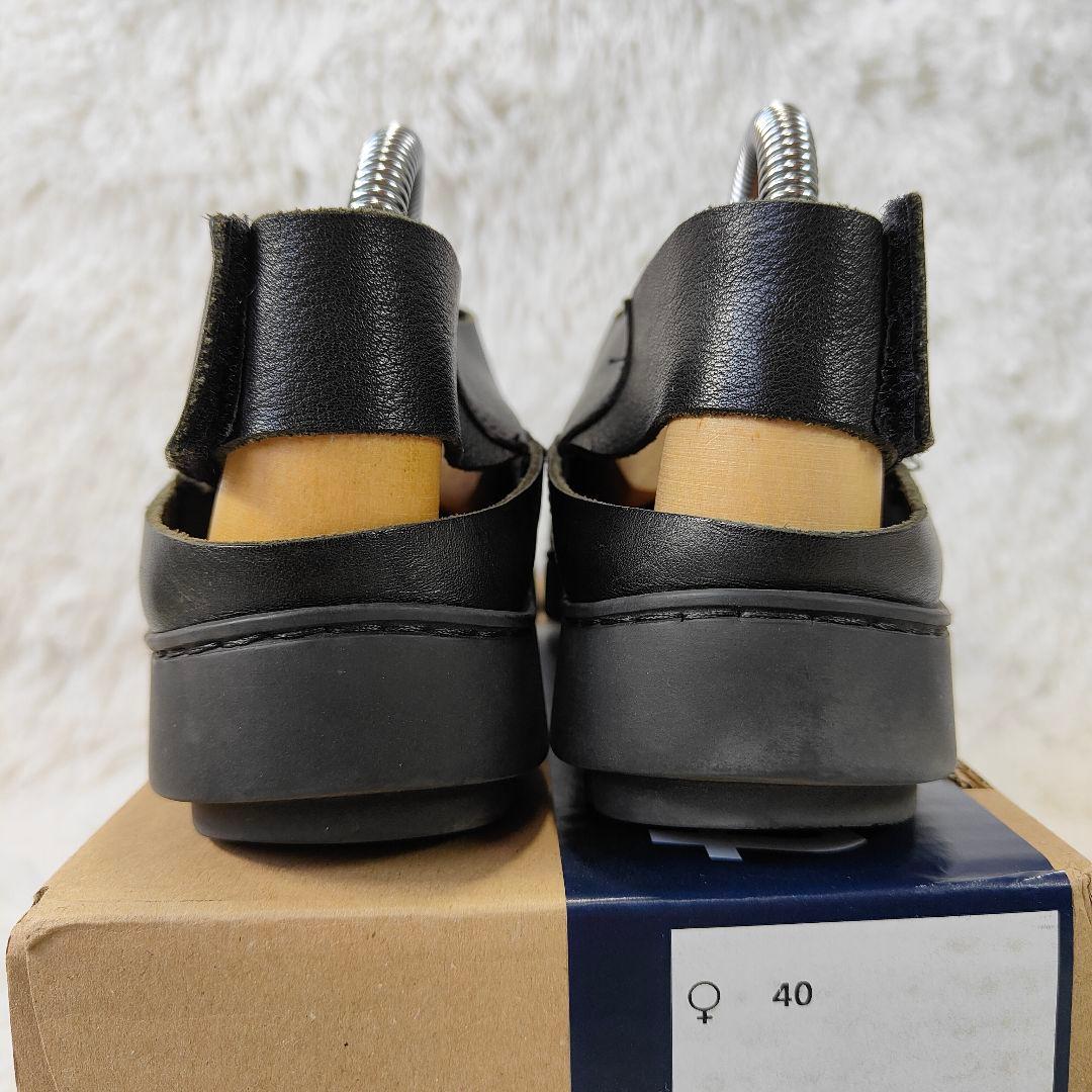良品　trippen　sound black 40　26cm レザーサンダル