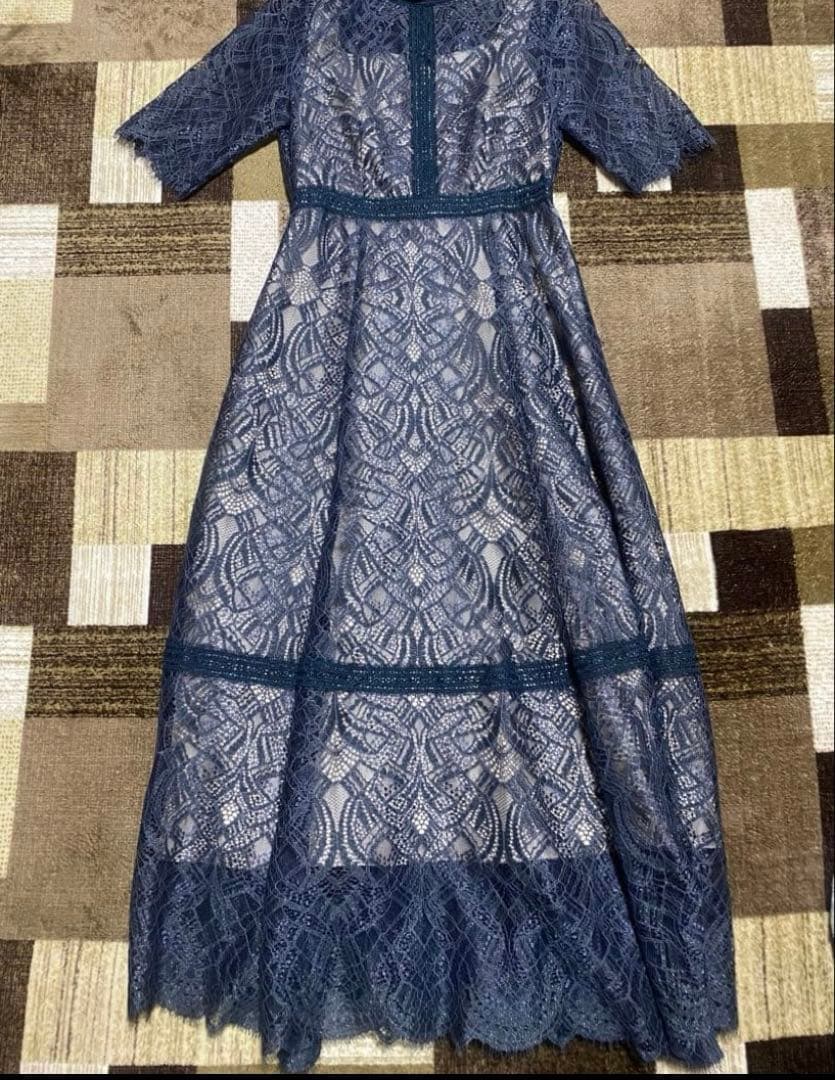 ドーリードール　ドレス　配色レース×ハシゴレース切り替えワンピース