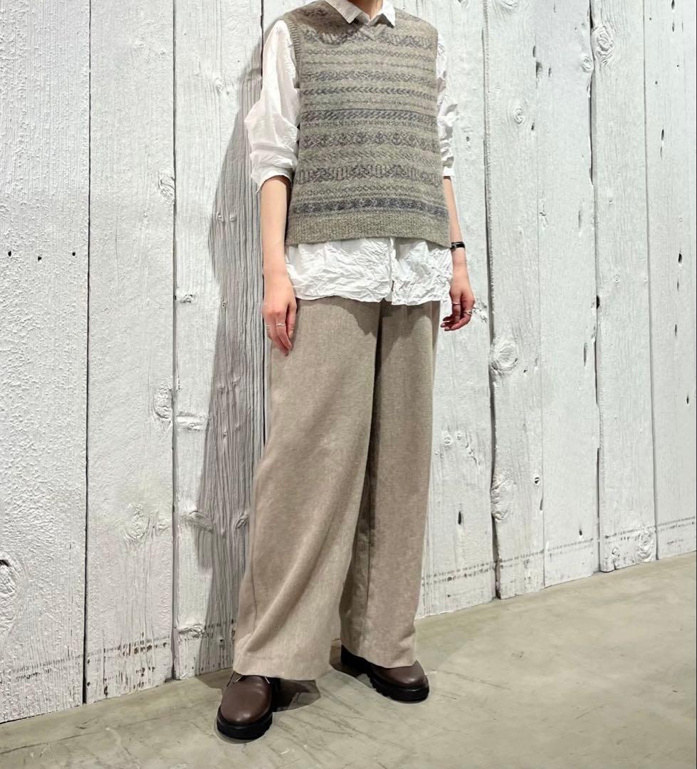 2025AW☆パドカレ pas de calais Vネックベスト ジレ ニット