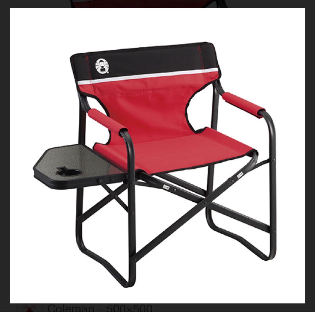 コールマンColeman サイドテーブル付きデッキチェアST（レッド）2脚