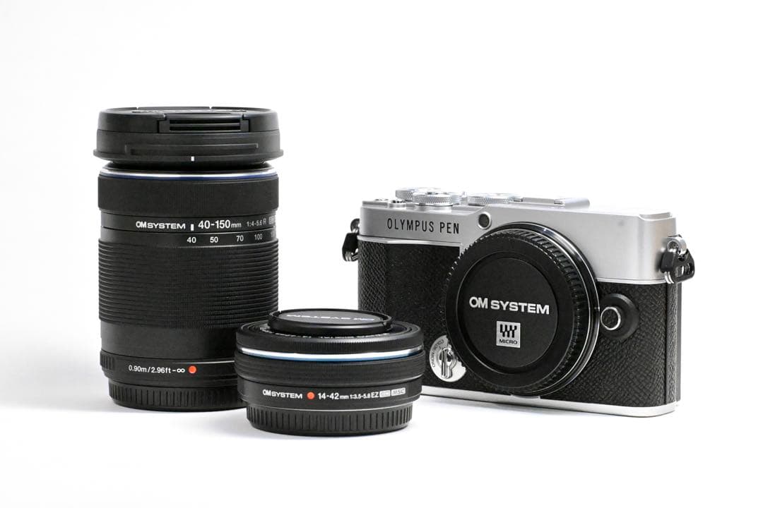 【新品同様】OM SYSTEM PEN E-P7 EZダブルズームキットブラック