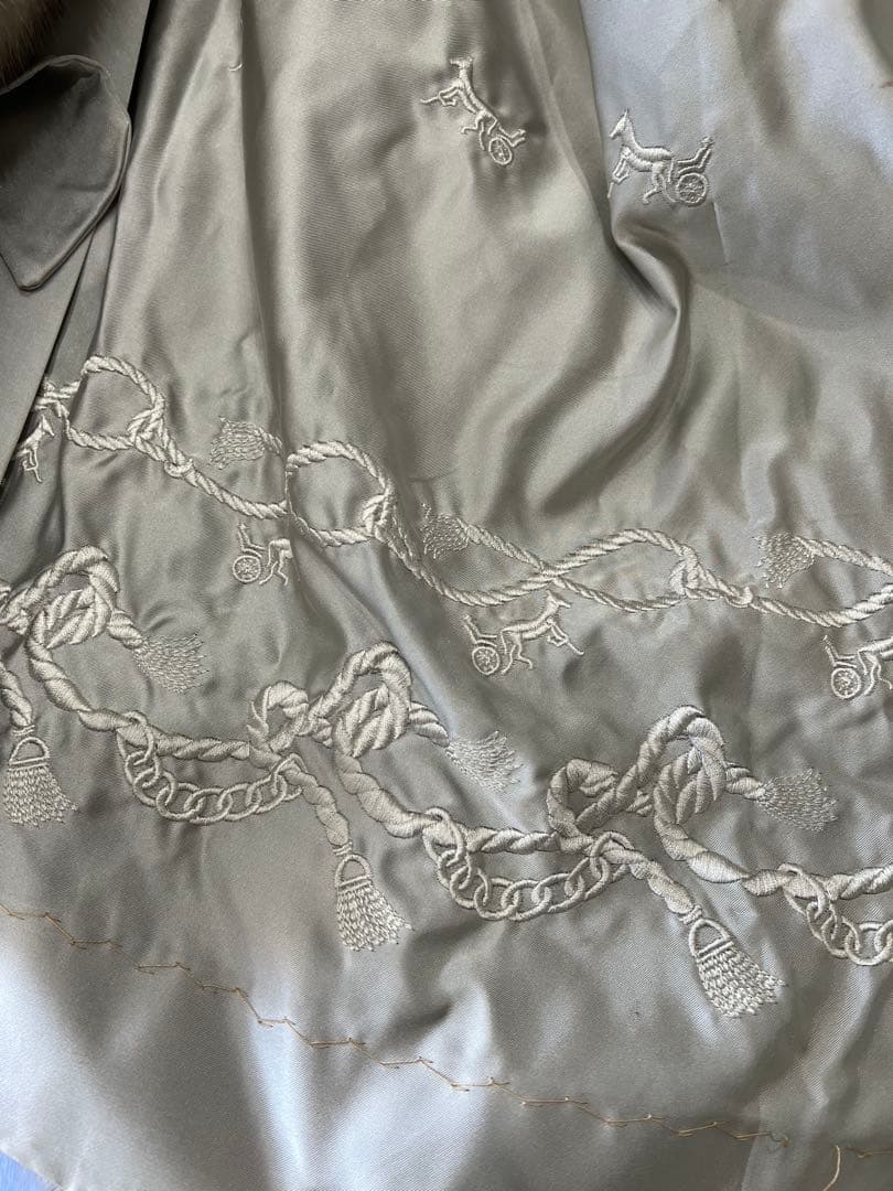 SAGA  毛皮ロングコート グレー