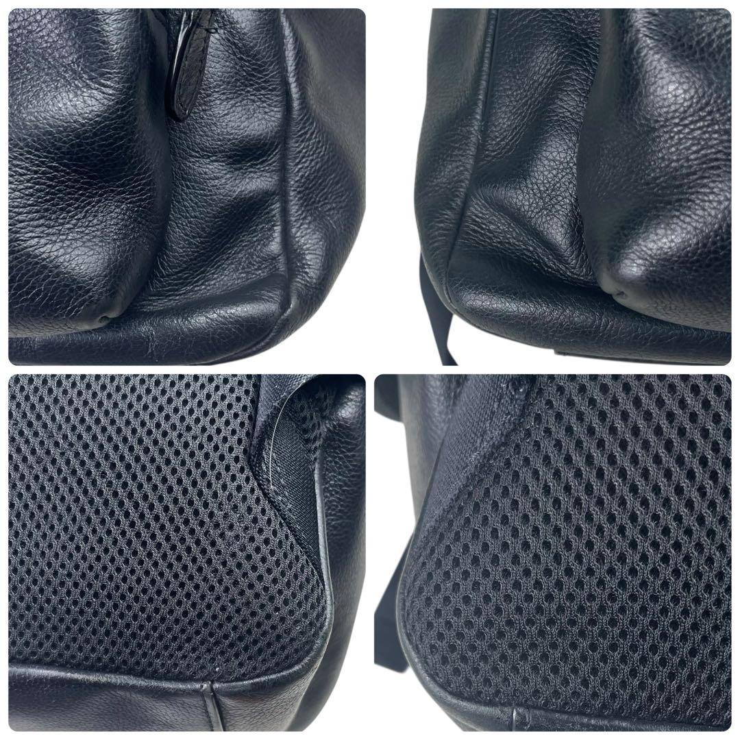 COACH コーチ レザー リュック ブラック 大容量 ロゴ A4 PC 収納