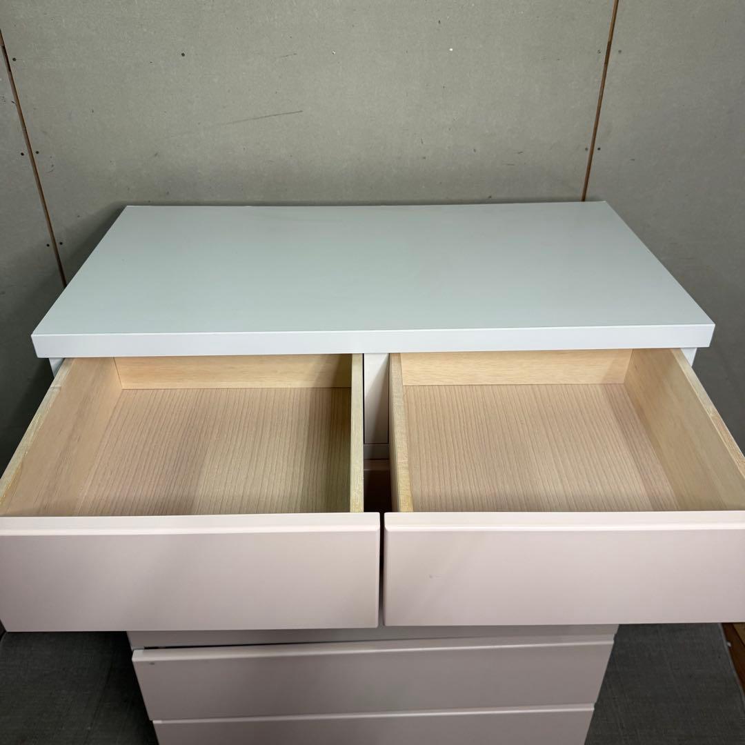 【745】木製チェスト 6段 ピンク