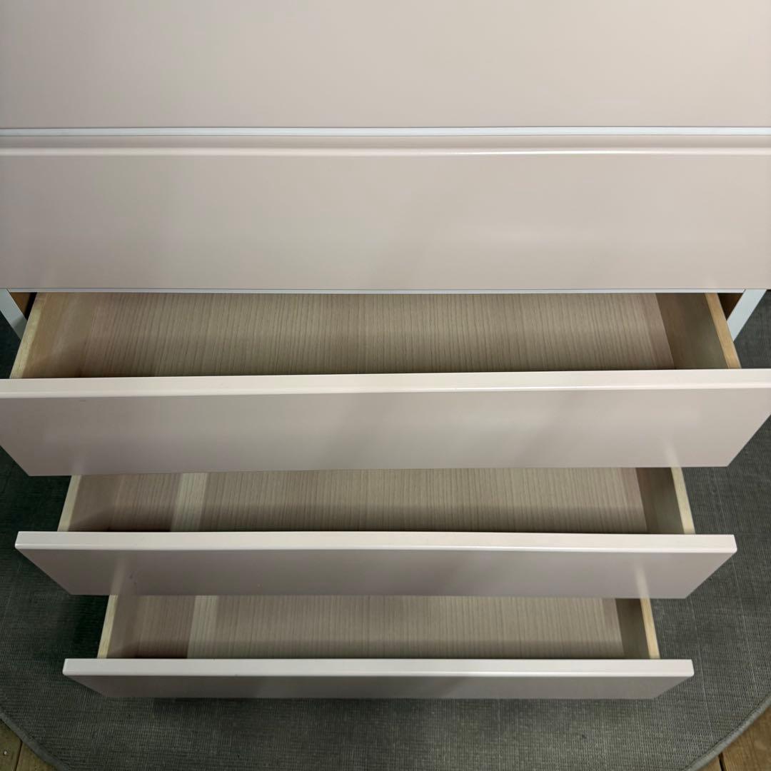 【745】木製チェスト 6段 ピンク