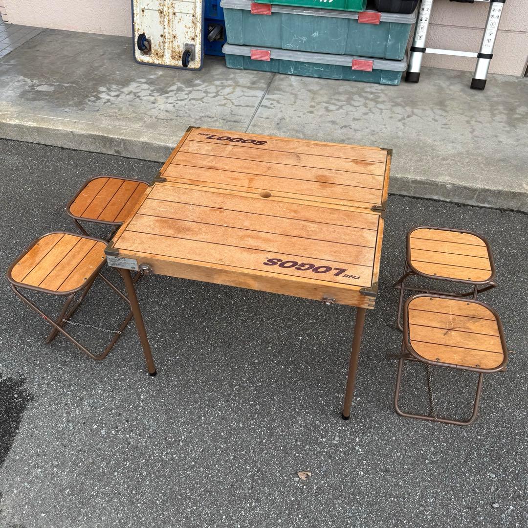 モ*キ様 LOGOS アウトドア用 折りたたみ式テーブルチェアーセット【DC08