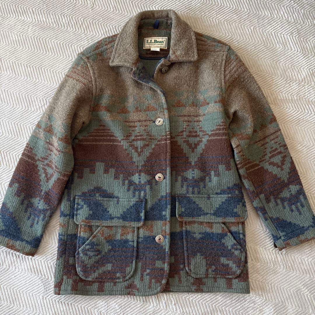 Wataru MiiウールジャケットL ネイティブ柄　銀B