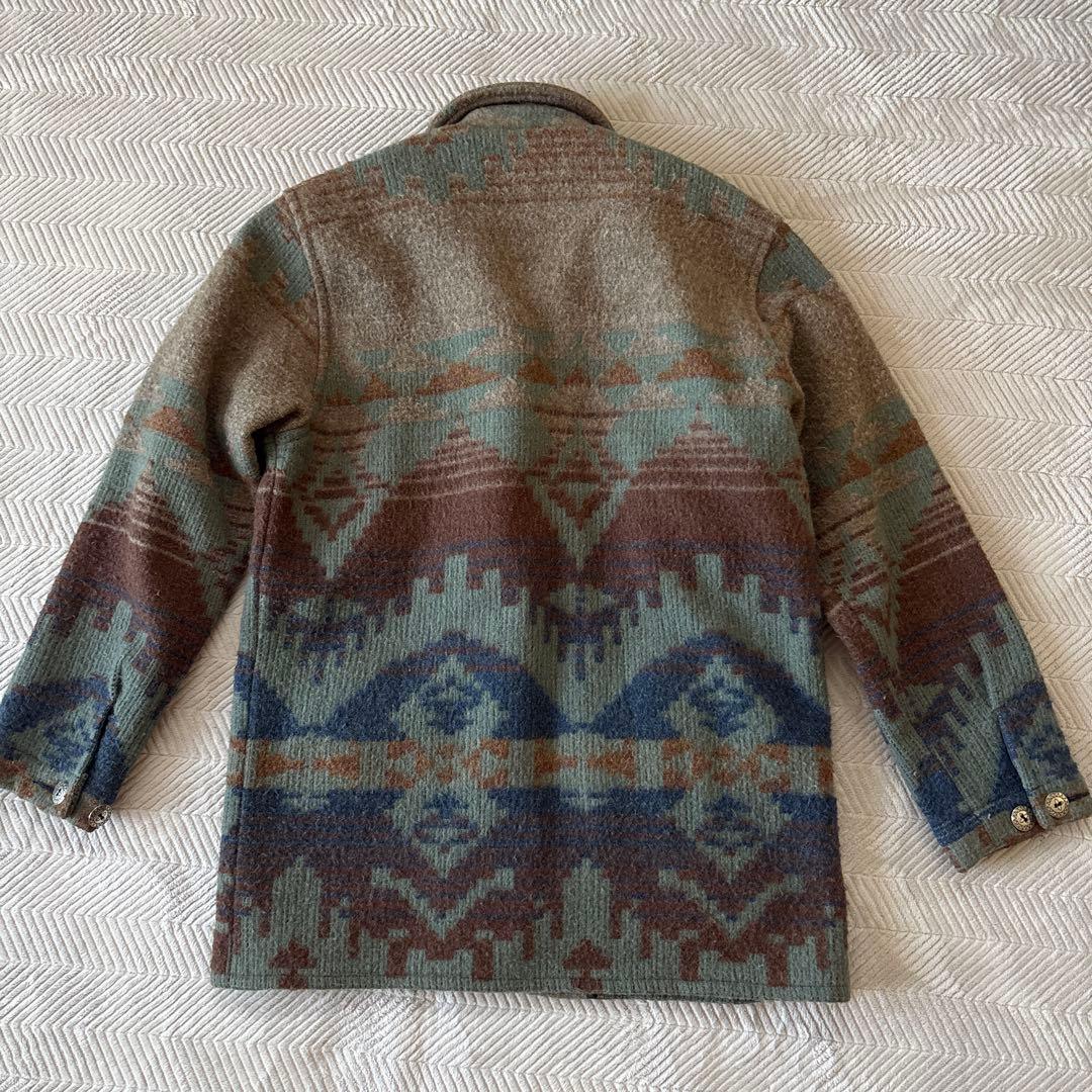 Wataru MiiウールジャケットL ネイティブ柄　銀B