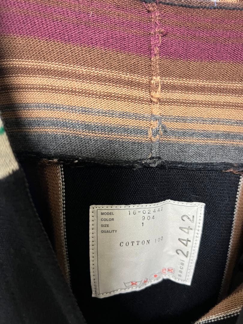 sacai ネイティブ柄 パーカーチュニック ニットワンピース　ナバホ