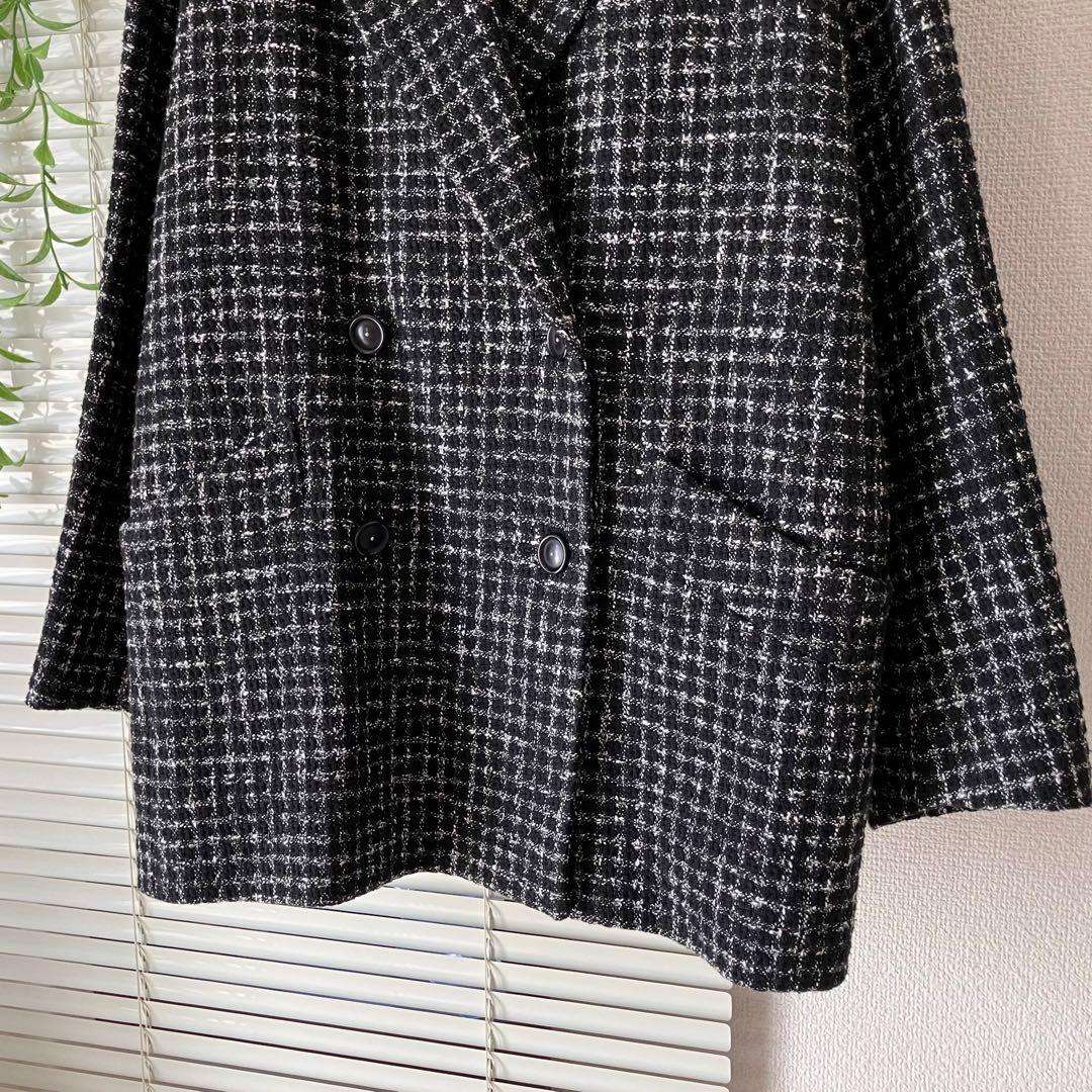【美品】FRAMeWORK ツィードダブルブレストジャケット コート