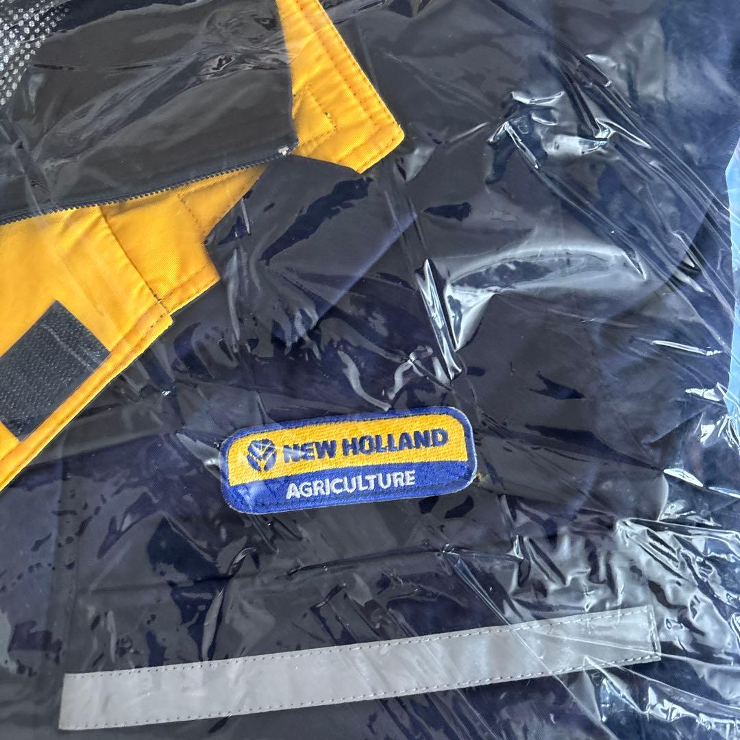 NEW HOLLAND 農業用作業服 黒/黄色 反射ストライプ付き