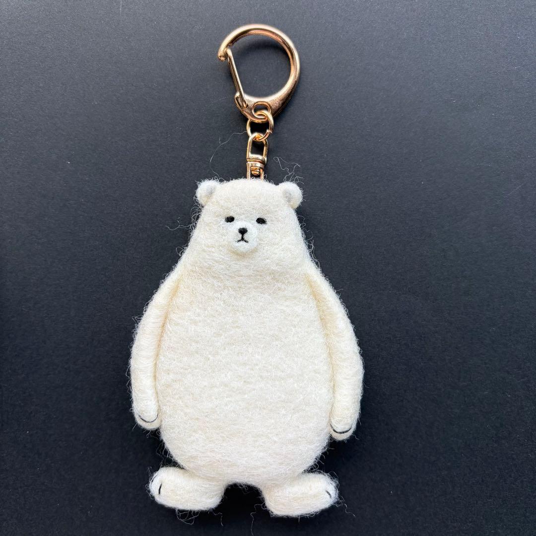 【☆Ted様☆】羊毛フェルトキーホルダー　シロクマ　ハンドメイド