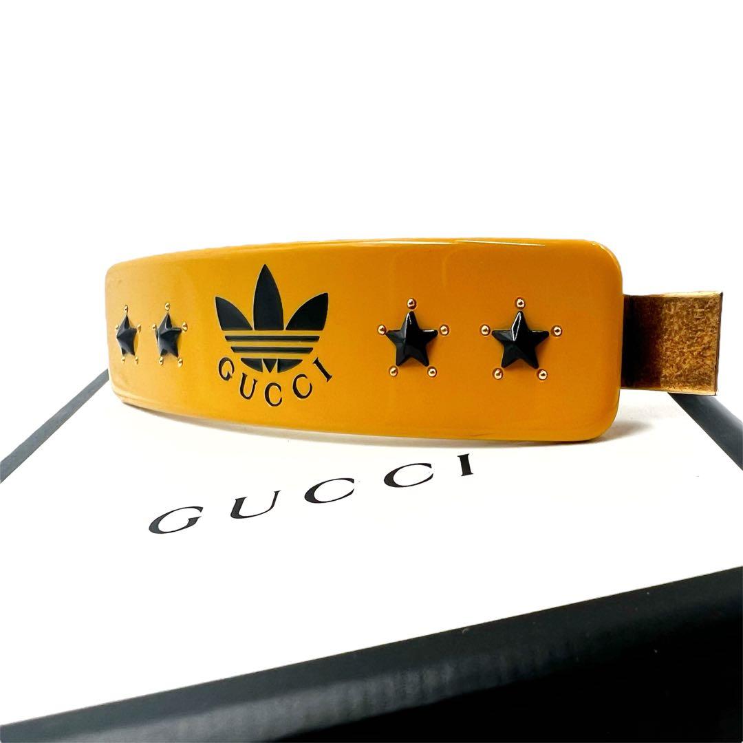 【良品】GUCCI adidas コラボ ヘアクリップ バレッタ アクセサリー