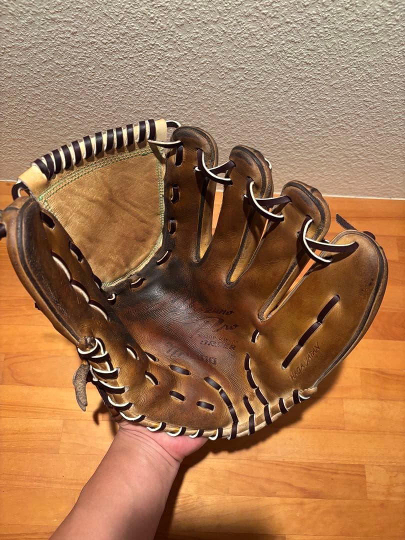 【即戦力】ミズノプロ波賀Japan 硬式 投手用グローブ　全紐交換・メンテ済み