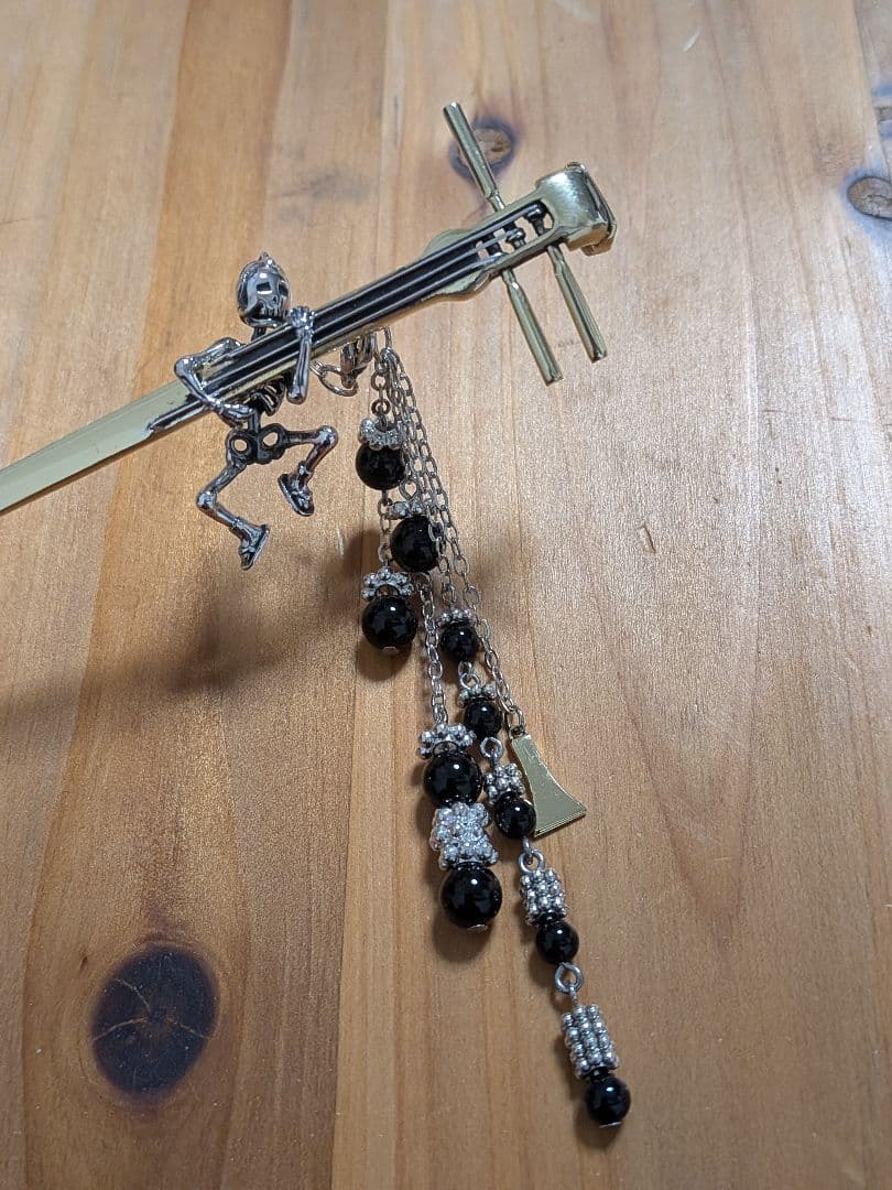 かんざし屋wargo「煙管簪-蜻蛉-＆三味線髑髏一本簪」