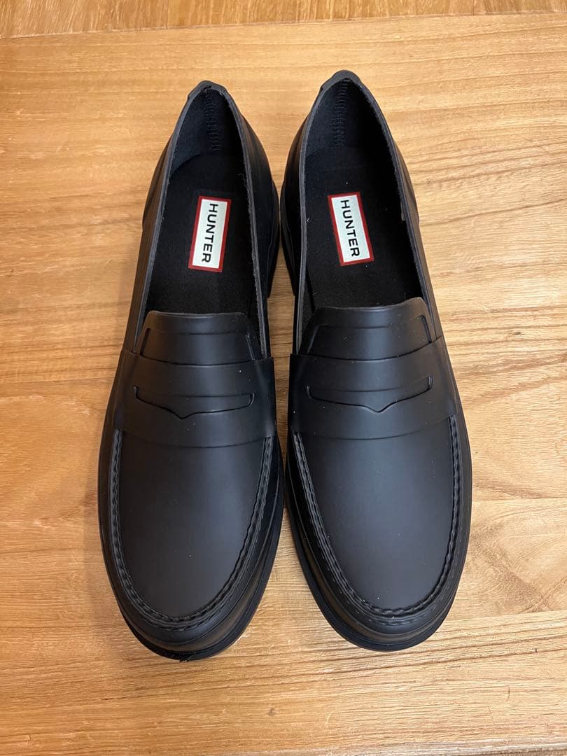 新品未使用　HUNTER メンズ　ローファー　レインシューズ　ブラック　UK7