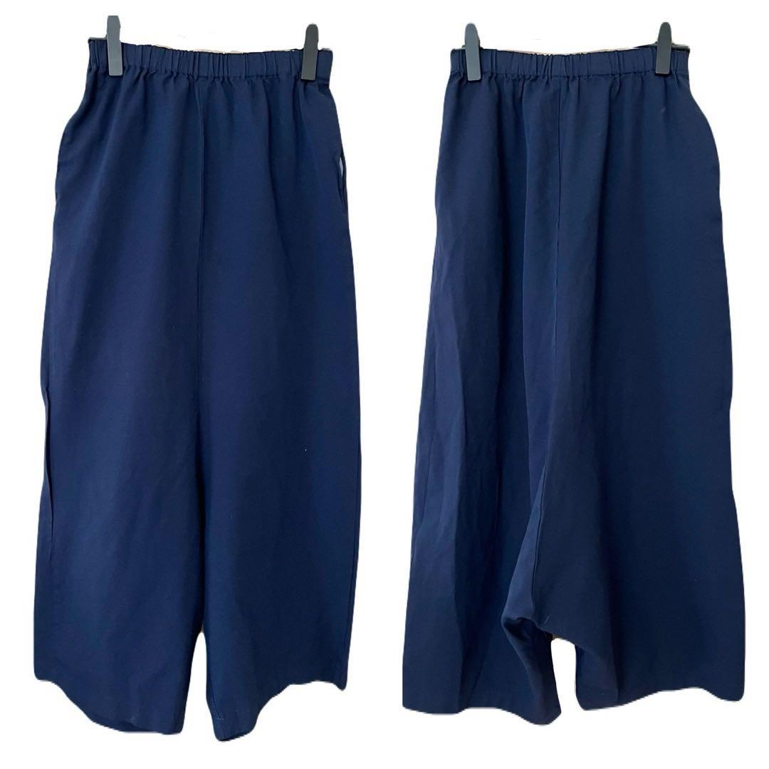 コムデギャルソン　サルエルパンツ　ペンギンパンツ紺エステルオックス