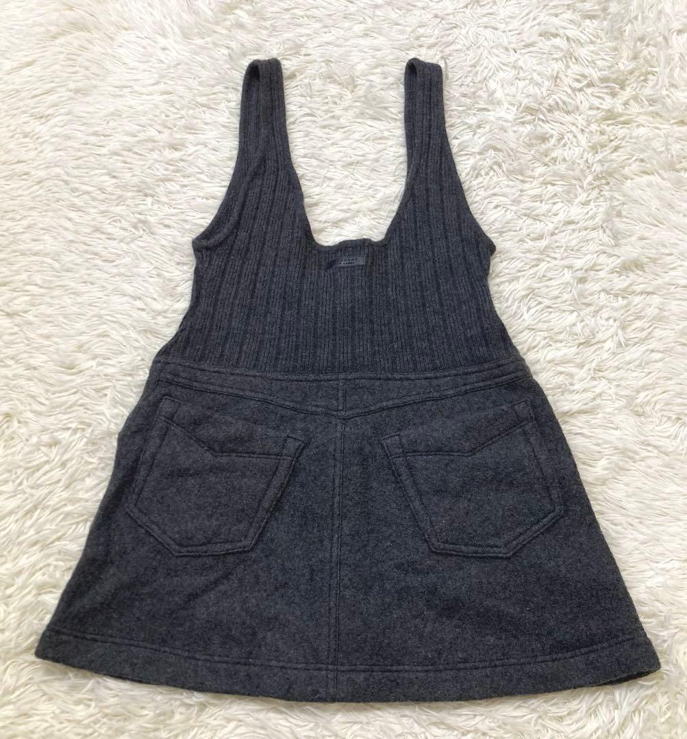 バーバリーブルーレーベル　ウール　ワンピース　リブ　ノースリーブ　銀ボタン　38