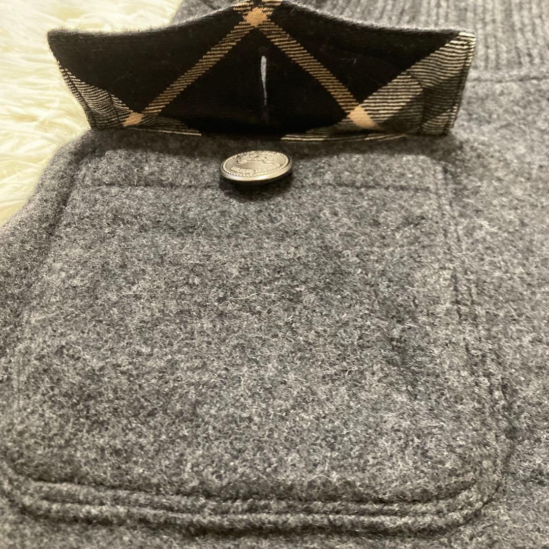 バーバリーブルーレーベル　ウール　ワンピース　リブ　ノースリーブ　銀ボタン　38