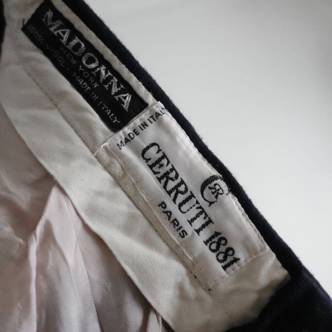 1970s CERRUTI 1881 ウールフランネル　2タッワイドトラウザーズ