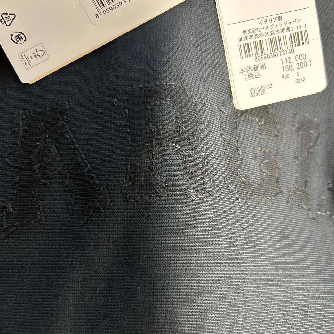 24aw　未使用　メゾンマルジェラ　クロップドフーディ　ロゴ刺繍　トロンプルイユ