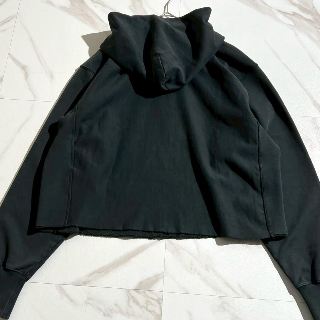 24aw　未使用　メゾンマルジェラ　クロップドフーディ　ロゴ刺繍　トロンプルイユ