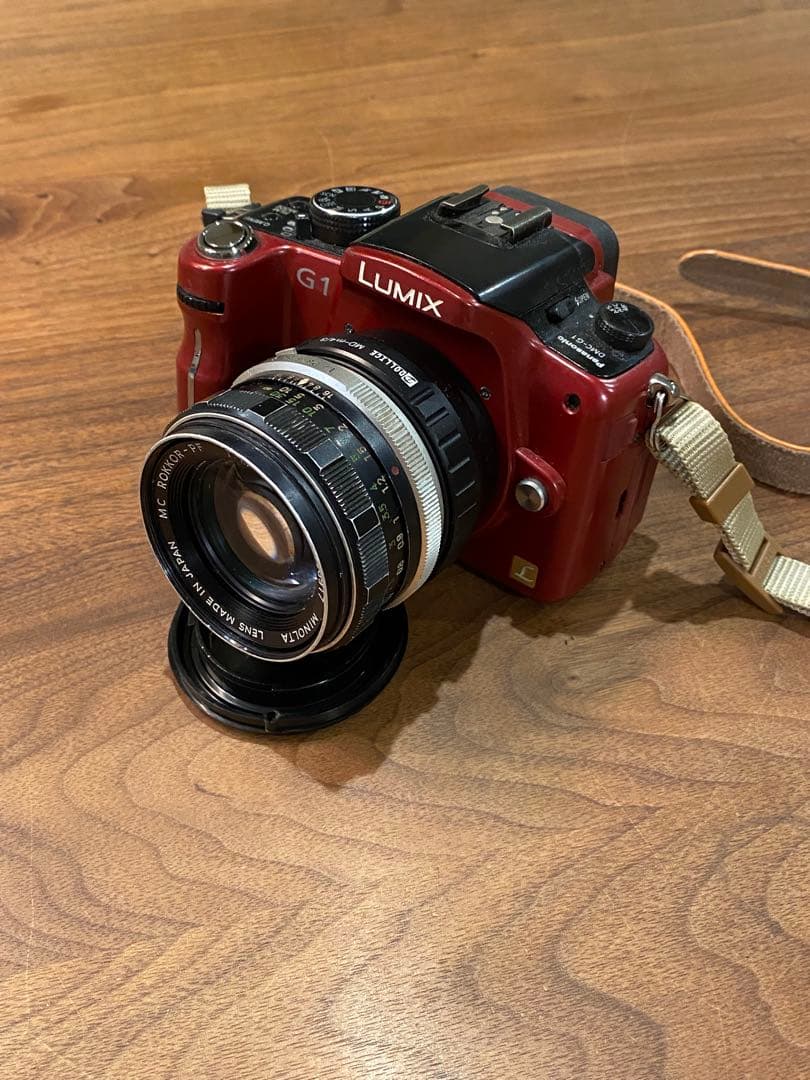 パナソニック　LUMIX G1 赤 ミラーレス　ミノルタ　50㍉緑のロッコール