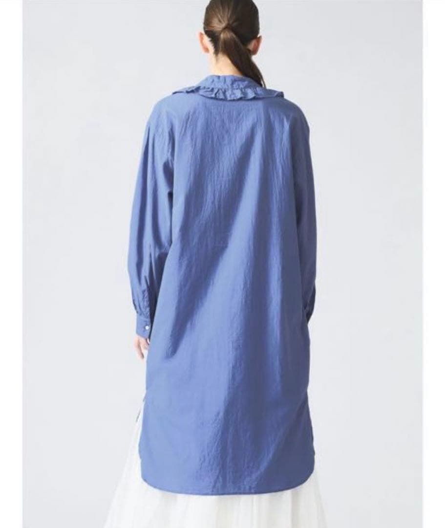 25SS ミズイロインド　フリルカラーシャツワンピース　極美品　オフホワイト