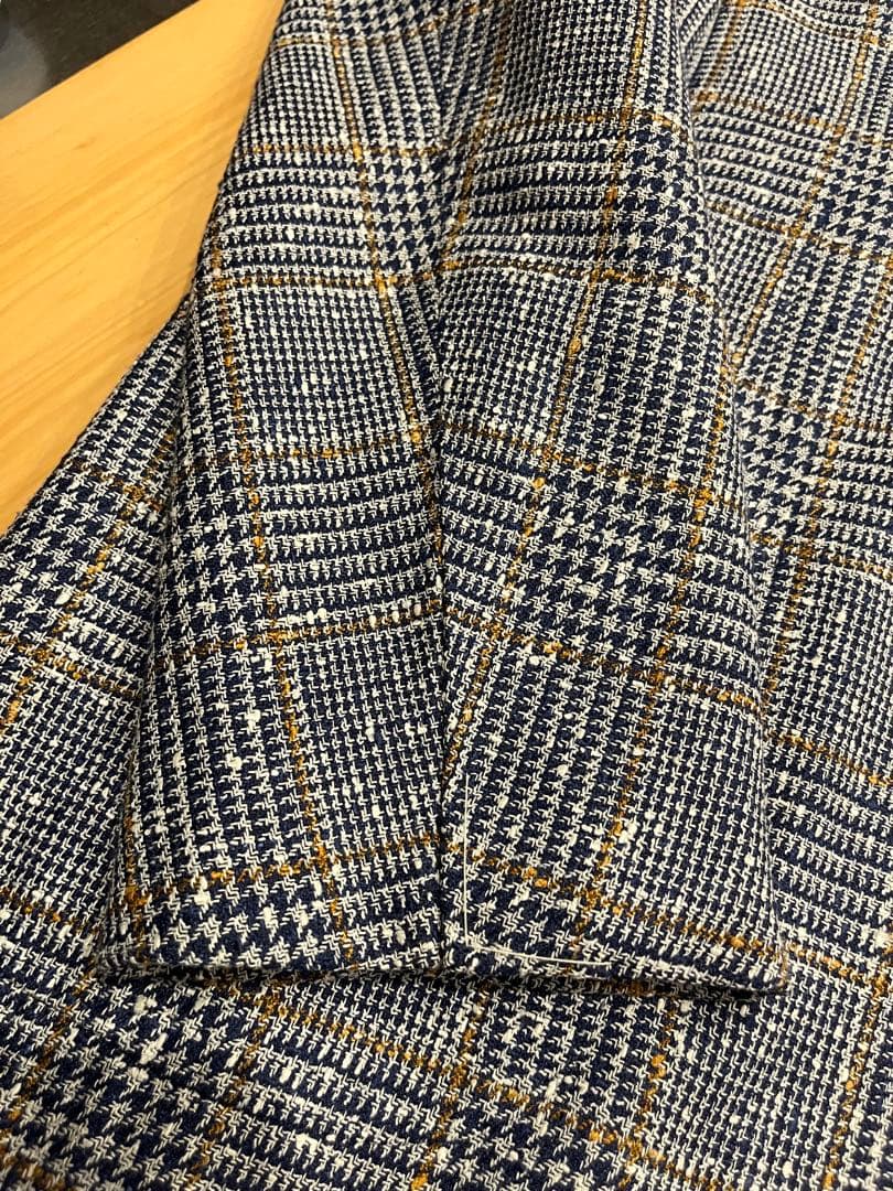 チェック柄 テーラードジャケットリングヂャケット52XL