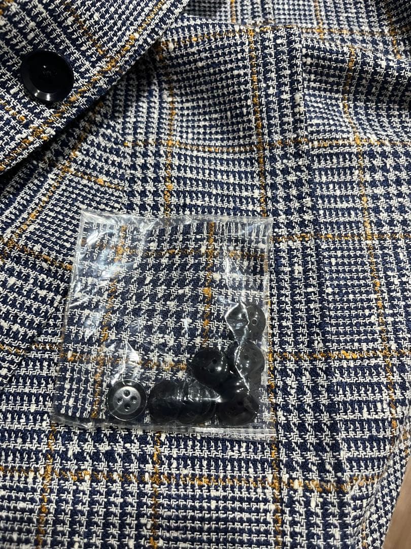 チェック柄 テーラードジャケットリングヂャケット52XL