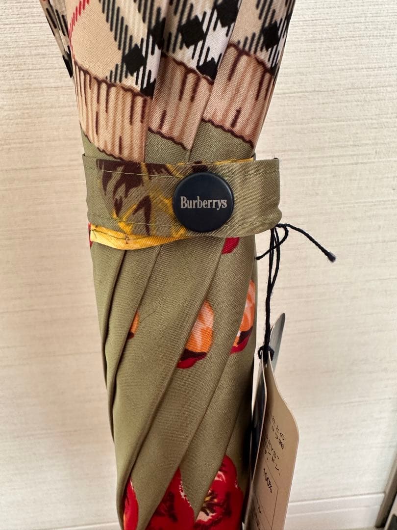 【希少】未使用 Burberrys フルーツ花柄 長傘 ノバチェック バーバリー