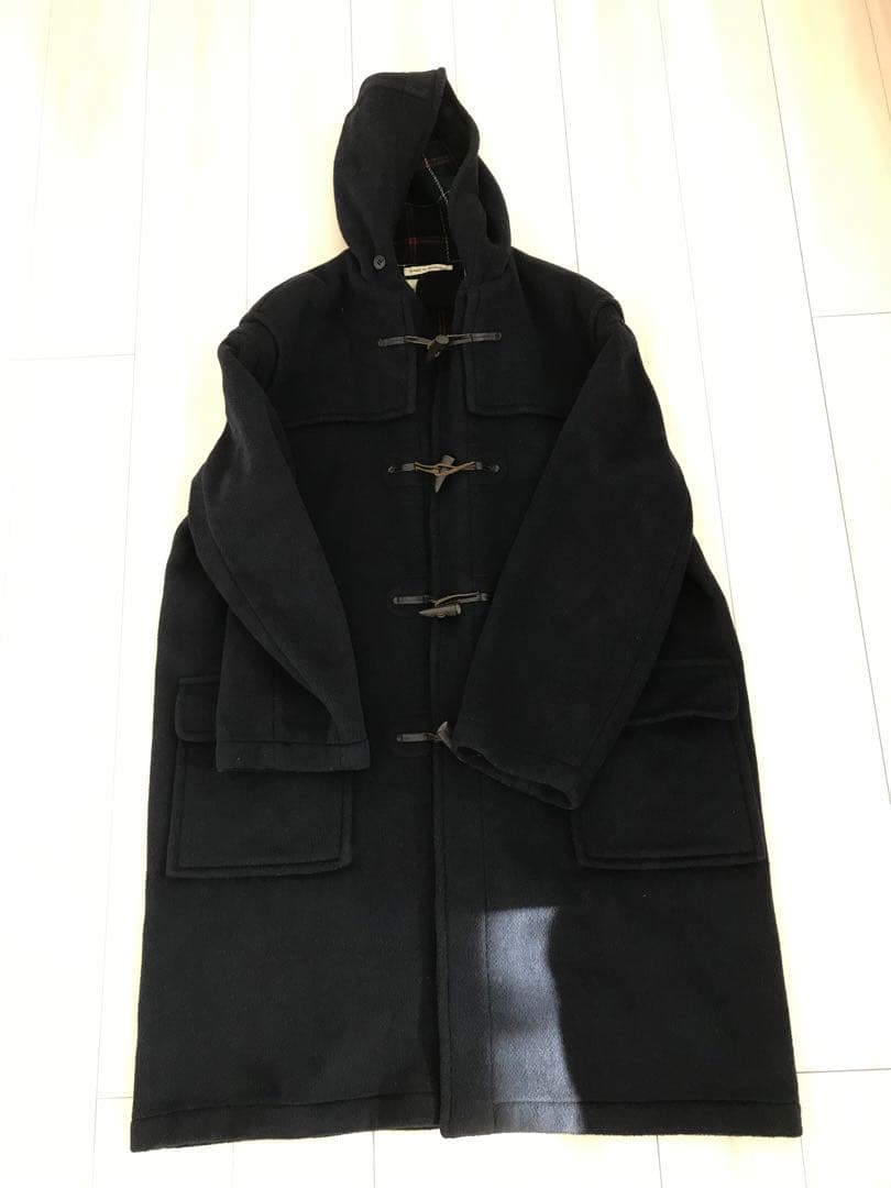 GLOVEROLL 黒 ウール ダッフルコート フード付き