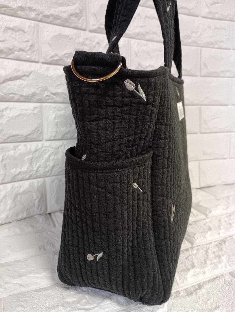 ヌビバッグ 外ポケット サイドポケット付き 底板 ハンドメイド