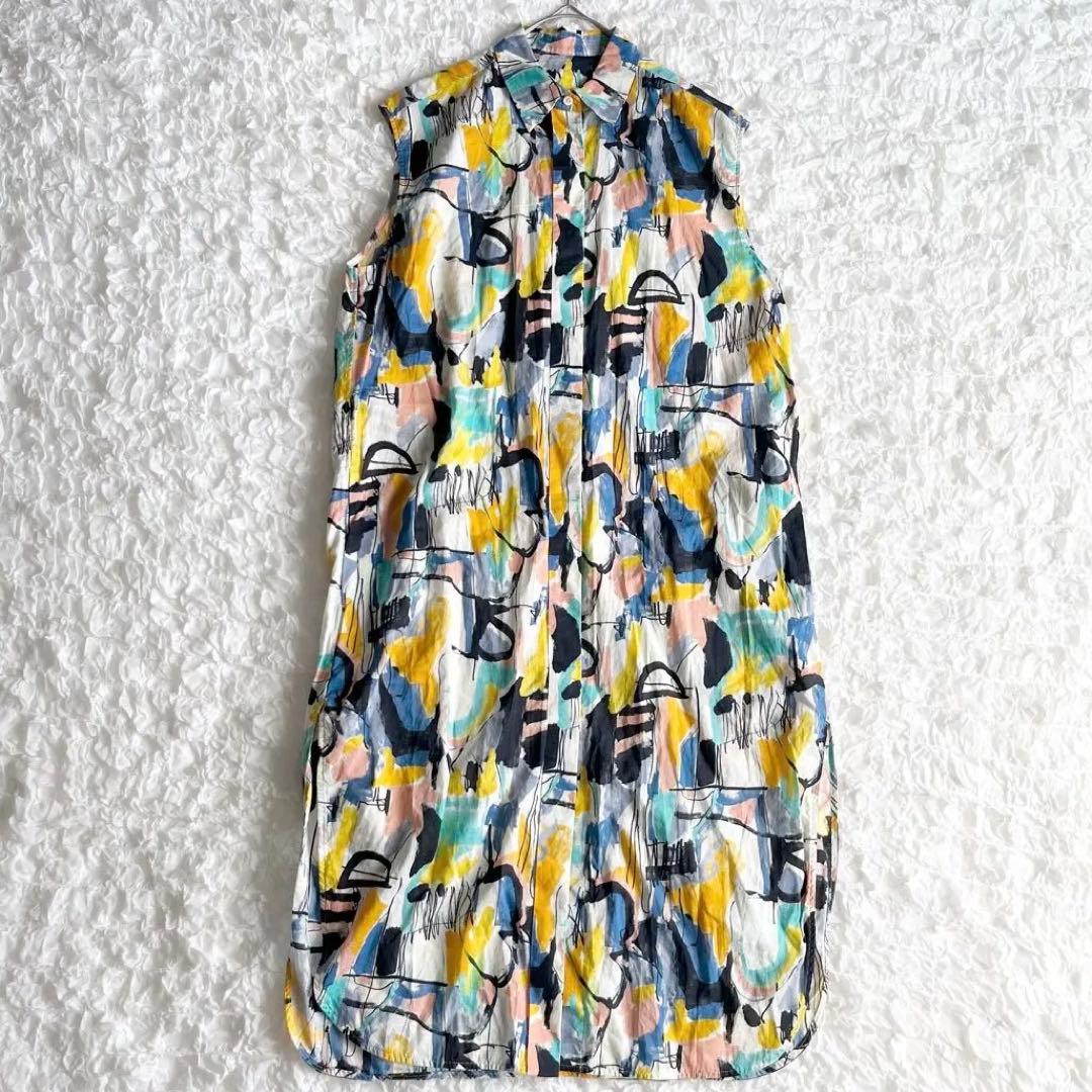 美品✨トゥモローランドCollection 総柄 シャツワンピース リネン M