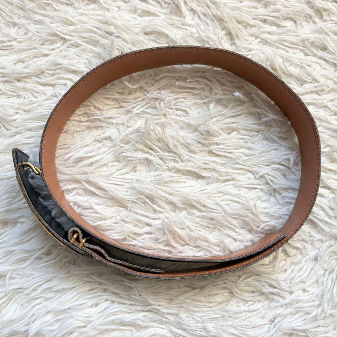 HERMES 馬車ロゴ レディース　ゴールド金具 刻印 仏製 ベルト　60