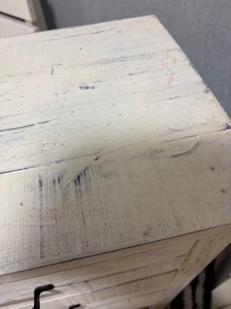 ホワイト木製チェスト 3引き出し アンティーク風